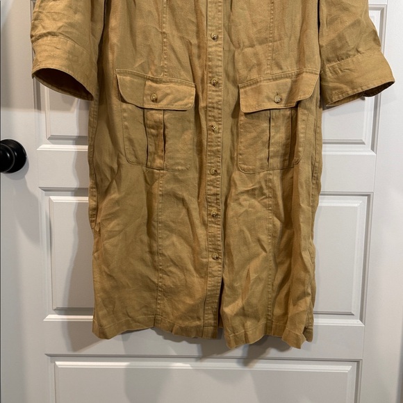 Ralph Lauren linen safari khaki shirt dress 12 - Picture 3 of 7